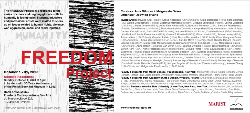 International Artist’s Book Exhibition. Freedom Project. Poster